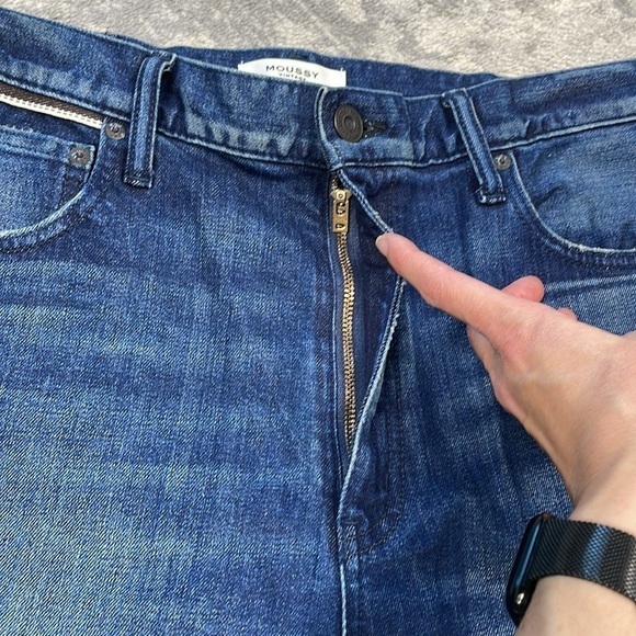 New Moussy Vintage Emma Cropped Flare Jeans High Rise Rigid Denim Sz 30 - Picture 6 of 15